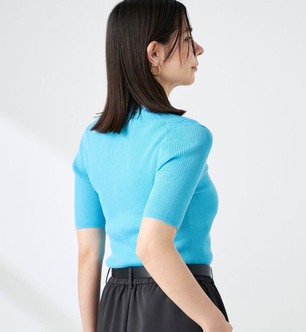 NOLLEY'S sophi「《手洗い可能》綿アセリブ半袖Vネックカーディガン」|カーディガン|