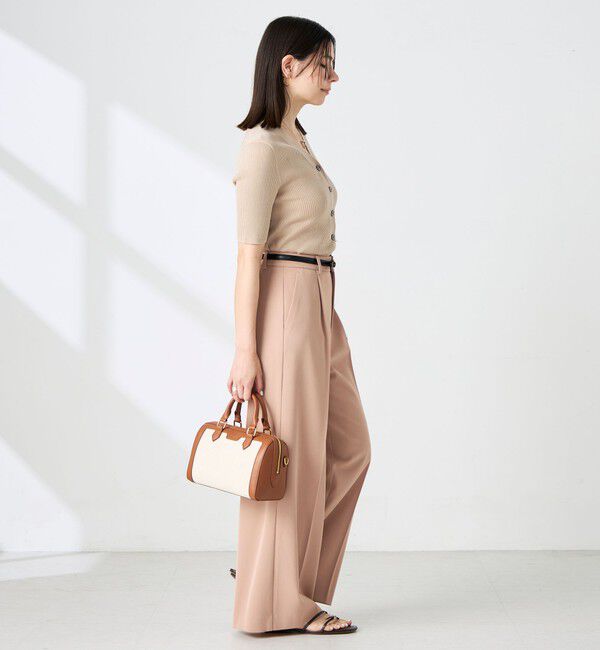 NOLLEY'S sophi「《手洗い可能》綿アセリブ半袖Vネックカーディガン」|カーディガン|