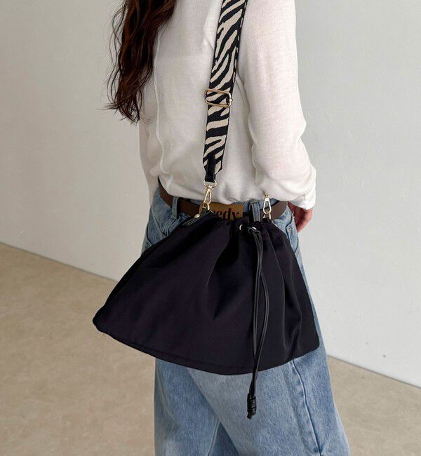 fredy emue「ジャガードショルダードロスト巾着バッグ」|ショルダー・メッセンジャー|