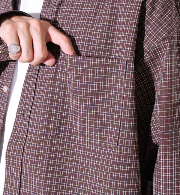 GLOSTER「【シャツ＋Tシャツの2点セット】TC平織 小柄チェックアンサンブル」|シャツ・ブラウス|