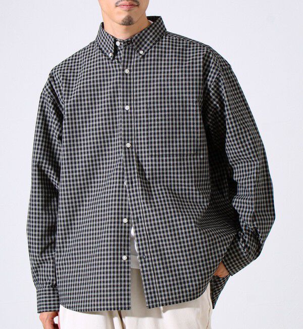 GLOSTER「【シャツ＋Tシャツの2点セット】TC平織 小柄チェックアンサンブル」|シャツ・ブラウス|
