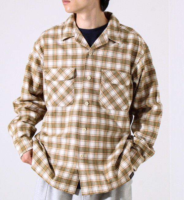 GLOSTER「【PENDLETON】Open Collar Shirt オープンカラーシャツ」|シャツ・ブラウス|カーキ