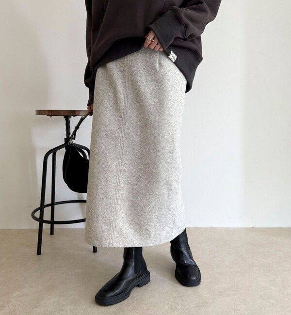 fredy emue「ソフトニットメルトンスカート」|スカート|オフホワイト
