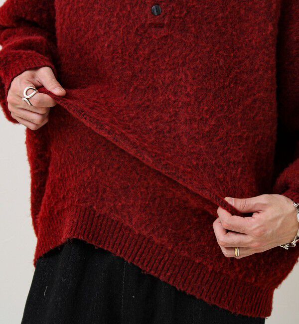 GLOSTER「【モヘアタッチ/ユニセックス対応】ヘンリーネックプルオーバーニット」|ニット・セーター|