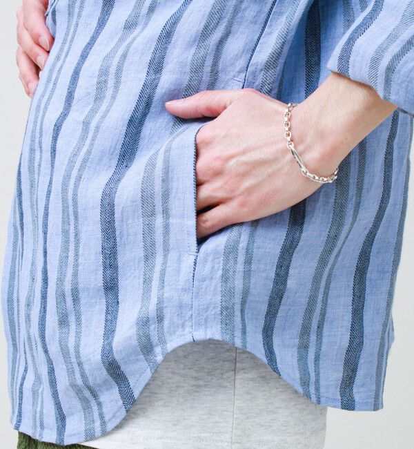 GLOSTER「【リネン100％】バンドカラーシャツ」|シャツ・ブラウス|