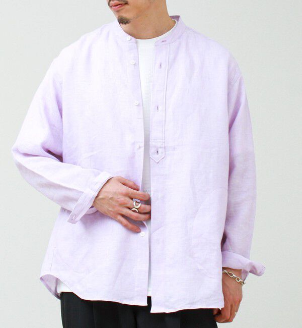 GLOSTER「【リネン100％】バンドカラーシャツ」|シャツ・ブラウス|