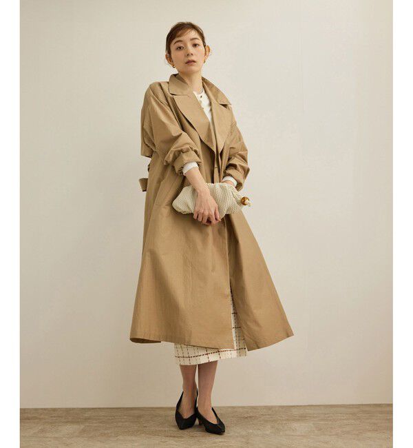 ROPE「【軽量】コットンポプリン スプリングコート」|トレンチコート|ベージュ