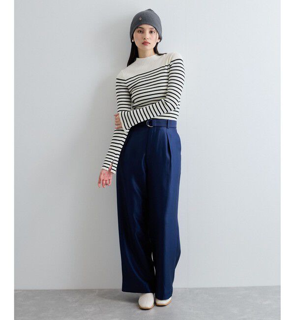 VIS「【新色追加】リブニットプチハイネックプルオーバー【低身長向けサイズ有】」|ニット・セーター|