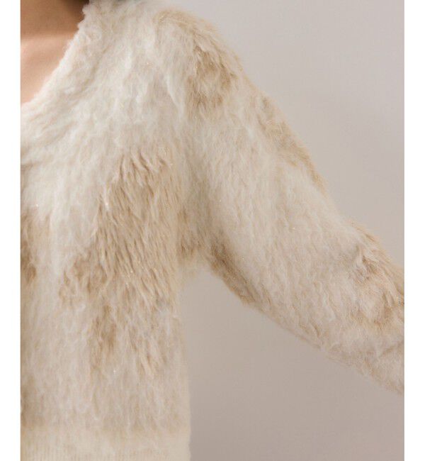 VIS「アート柄ジャガード起毛ニットカーディガン/イージーケア」|カーディガン|