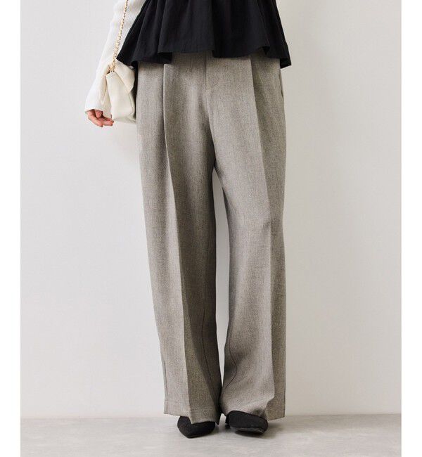 VIS「サマーツイードリボンベルトパンツ/UVケア・イージーケア」|チノ|