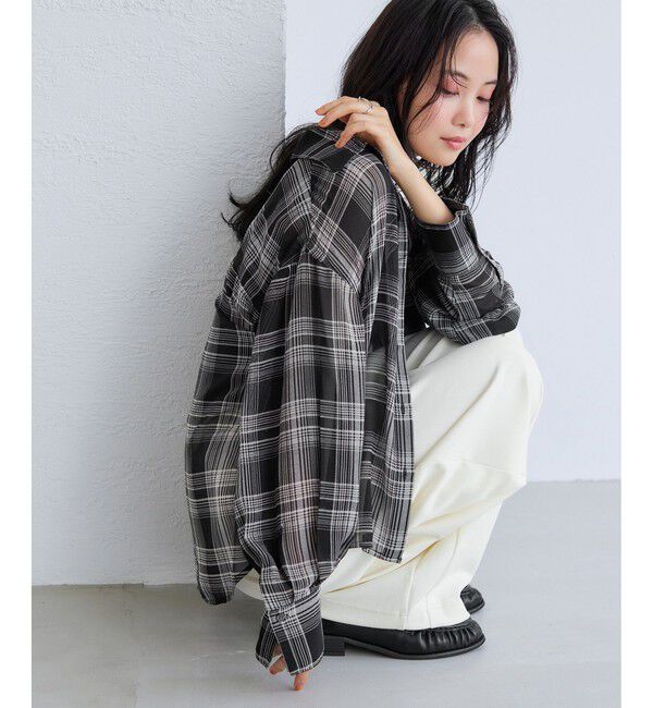 VIS「チェック＆シアーオーバーシャツ」|シャツ・ブラウス|