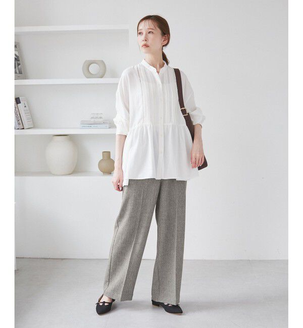 Rope&rsquo;Picnic「ベイカーワイドパンツ/通勤対応」|チノ|