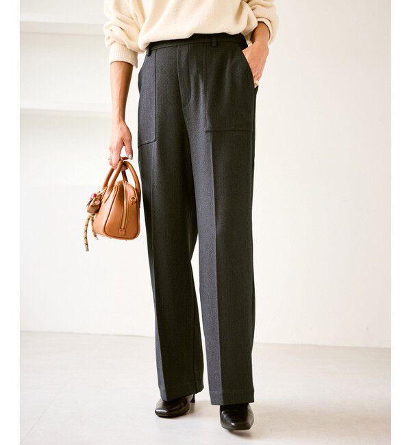 Rope&rsquo;Picnic「ベイカーワイドパンツ/通勤対応」|チノ|