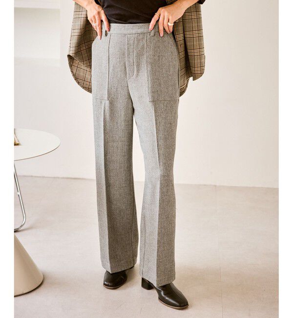 Rope&rsquo;Picnic「ベイカーワイドパンツ/通勤対応」|チノ|