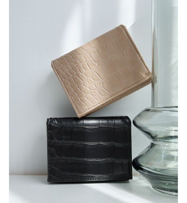 ROPE PICNIC PASSAGE「型押しレザーライク三つ折りウォレット」|財布|