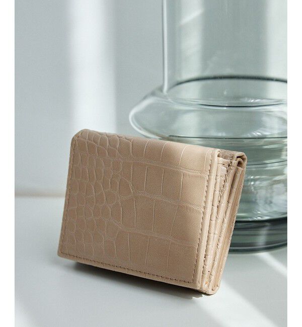 ROPE PICNIC PASSAGE「型押しレザーライク三つ折りウォレット」|財布|ベージュ(27)