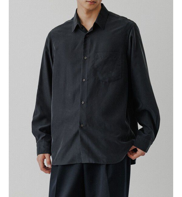 ADAM ET ROPE'「スエードタッチ レーヨン レギュラーカラーシャツ」|シャツ・ブラウス|