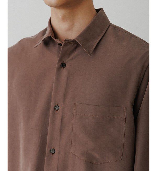 ADAM ET ROPE'「スエードタッチ レーヨン レギュラーカラーシャツ」|シャツ・ブラウス|