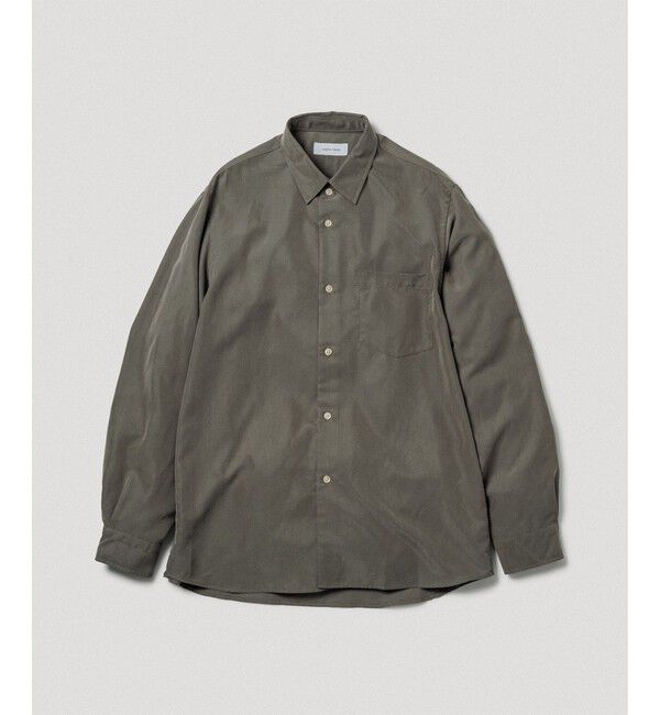 ADAM ET ROPE'「スエードタッチ レーヨン レギュラーカラーシャツ」|シャツ・ブラウス|カーキー系(38)