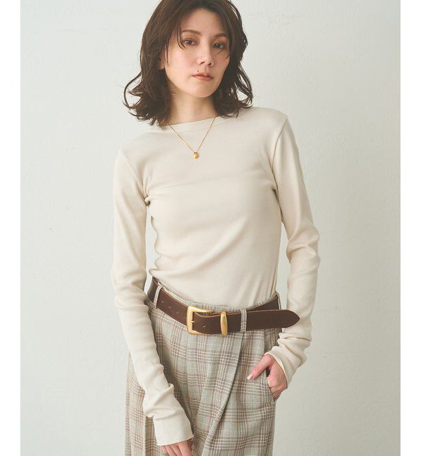  「Vバックシャンテレコカットソー」|Tシャツ・カットソー|ライトベージュ