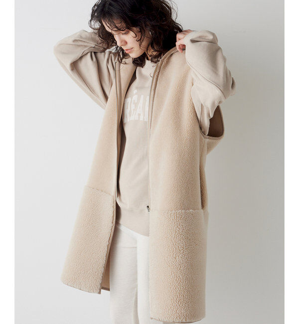 THE PAUSE「【THE PAUSE】ボアフードロングジレ」|ベスト・ジレ|