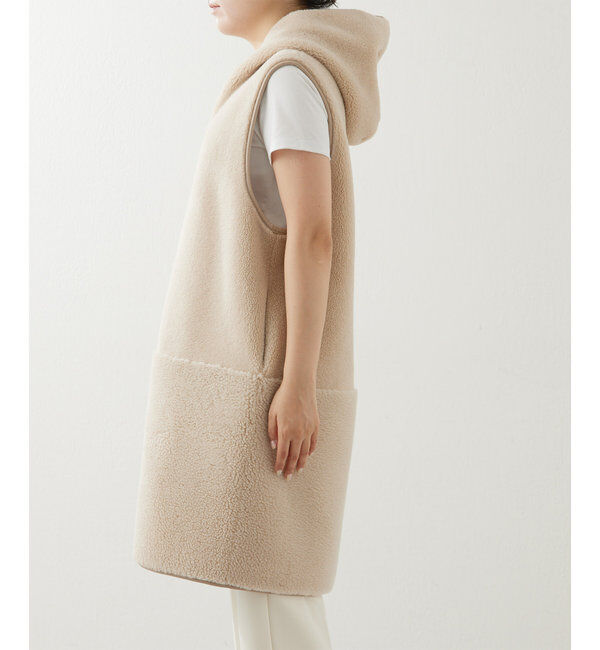 THE PAUSE「【THE PAUSE】ボアフードロングジレ」|ベスト・ジレ|