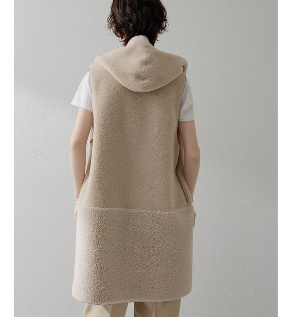 THE PAUSE「【THE PAUSE】ボアフードロングジレ」|ベスト・ジレ|