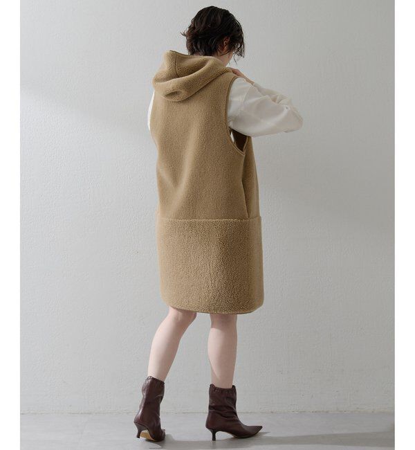 THE PAUSE「【THE PAUSE】ボアフードロングジレ」|ベスト・ジレ|