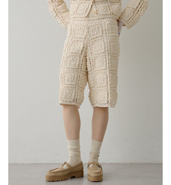  「ハンドクロシェハーフパンツ」|チノ|