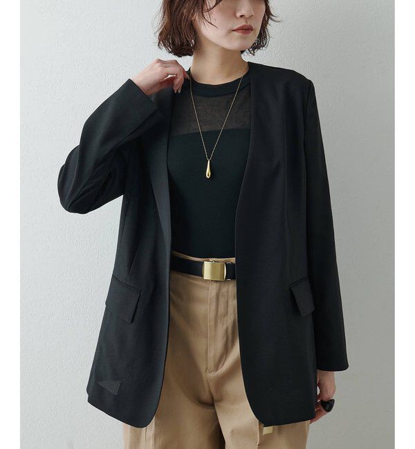  「シアーノーカラージャケット」|テーラードジャケット|