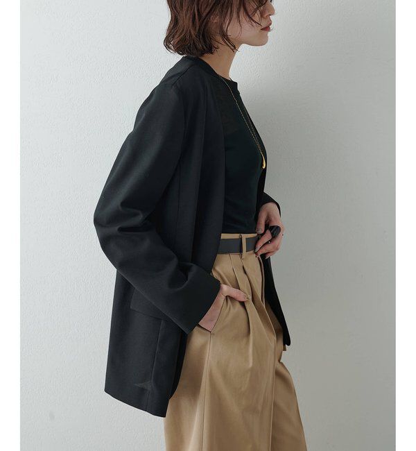  「シアーノーカラージャケット」|テーラードジャケット|