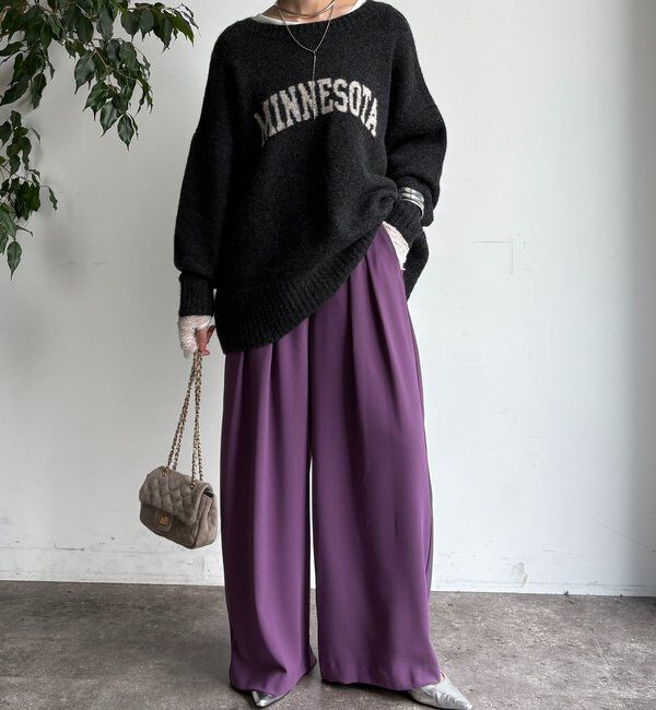  「【累計販売数3万枚突破/21色4サイズ展開！】タックワイドパンツ」|チノ|