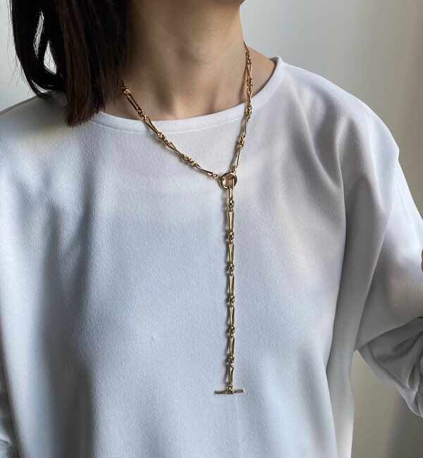  「変形チェーンラリエットネックレス」|ネックレス|