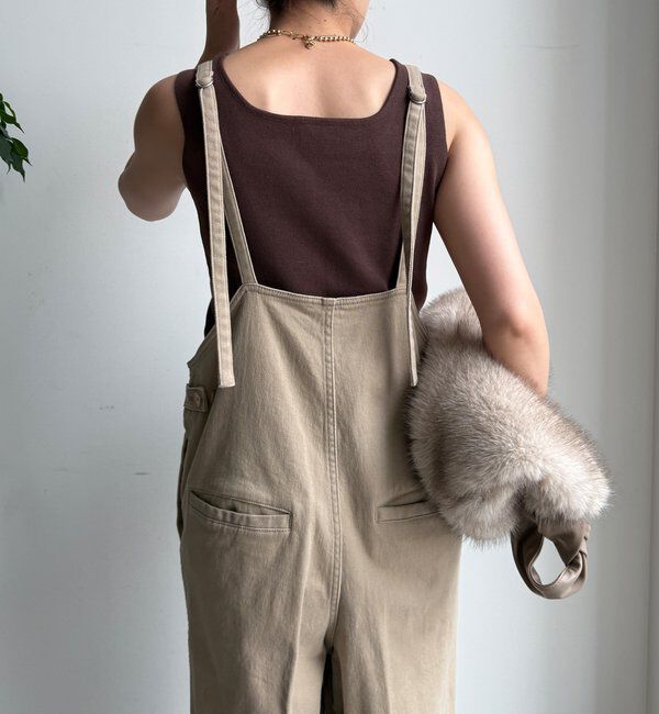  「細紐デニムフロントジップサロペット」|ワンピース|