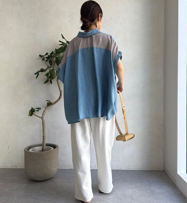  「リヨセルデニムバック切替シャツ」|シャツ・ブラウス|