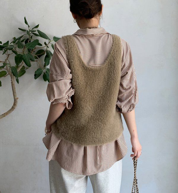  「前後2WAYシャギーニットタンクベスト」|ニット・セーター|