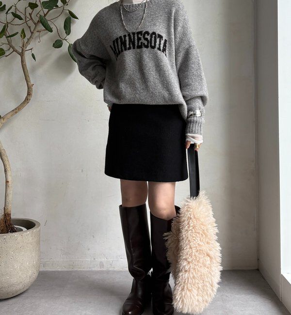  「ブークレーウールミニスカート」|スカート|