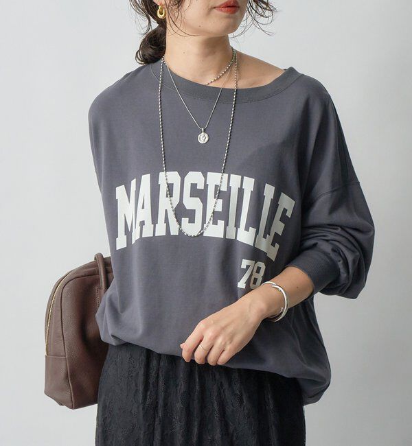  「【大人のロゴスウェット】MARSEILLE ロゴスエット」|Tシャツ・カットソー|チャコールグレー