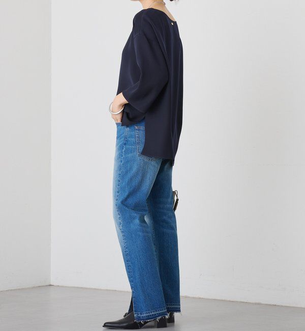  「【セットアップ対応可】ダブルサテンハーフスリーブブラウス」|シャツ・ブラウス|