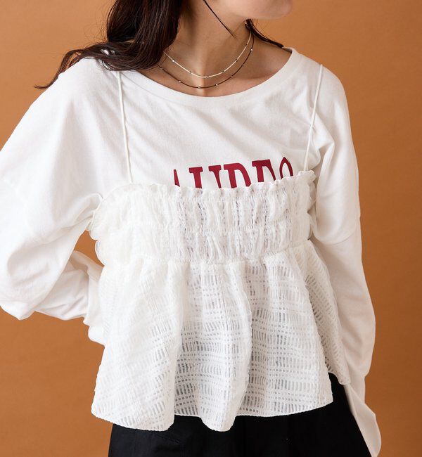  「【4色展開/レイヤードスタイル】チュールチェックビスチェ」|シャツ・ブラウス|