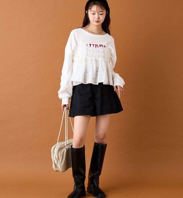  「【4色展開/レイヤードスタイル】チュールチェックビスチェ」|シャツ・ブラウス|