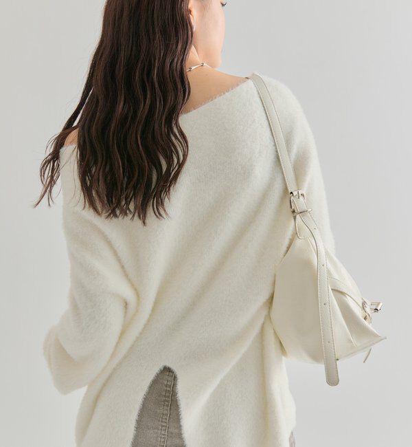  「ミンクライクワイドネックニット」|ニット・セーター|