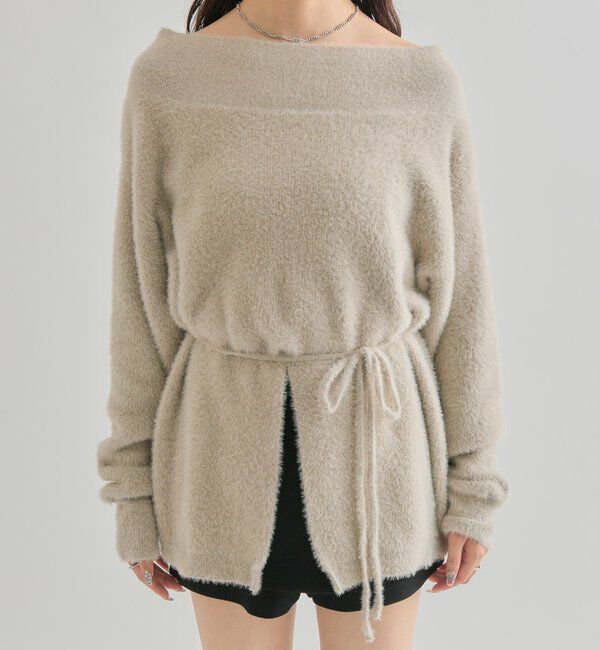  「ミンクライクワイドネックニット」|ニット・セーター|