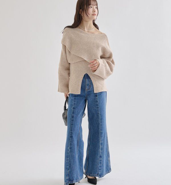  「クロスニットスリットキャミSET」|ニット・セーター|