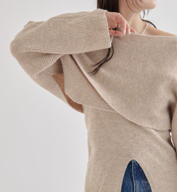  「クロスニットスリットキャミSET」|ニット・セーター|