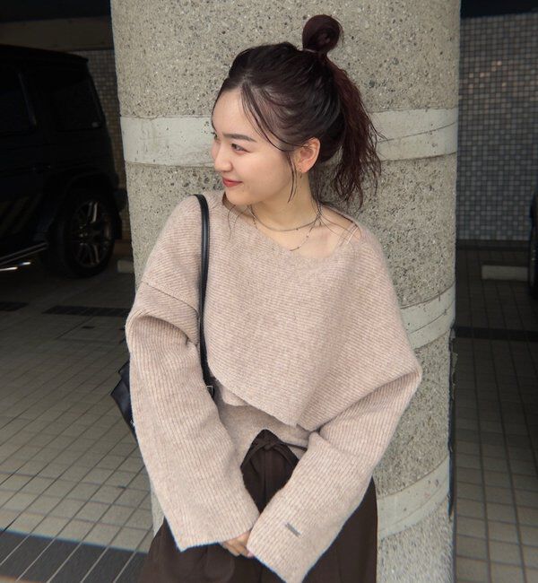  「クロスニットスリットキャミSET」|ニット・セーター|