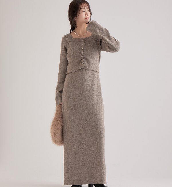  「ニットビスチェ付き ワンピース」|ワンピース|