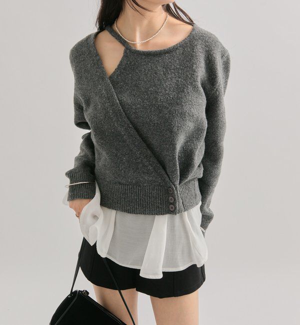  「ペプラムドッキングニット」|ニット・セーター|
