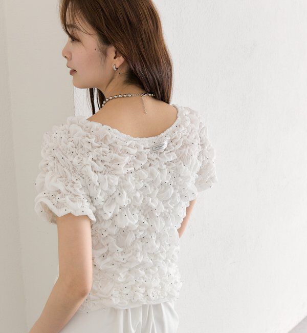  「ふわふわシャーリングTシャツ」|Tシャツ・カットソー|