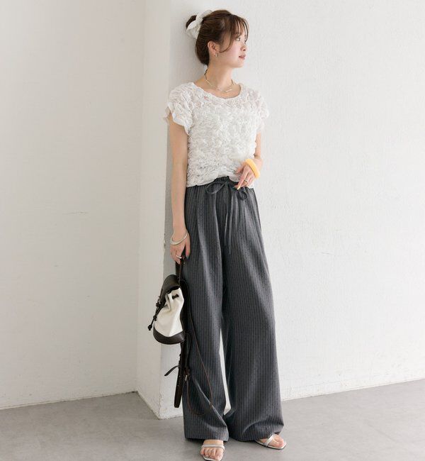  「ふわふわシャーリングTシャツ」|Tシャツ・カットソー|